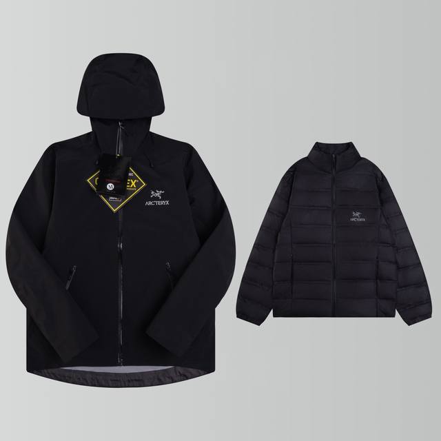 顶级版本内胆可拆卸 三合一羽绒服 #Arc'teryx# 始祖鸟Gore-Tex Jacket 户外防水硬壳三合一羽绒服冲锋衣 #内胆带Logo轻薄户外级羽绒服