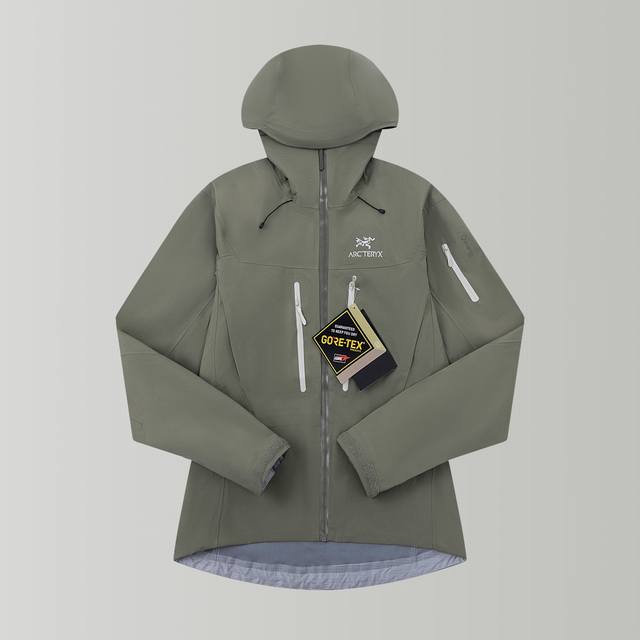 最高版本原版开发Arcteryx Alpha Sv Gtx 向导级冲锋衣 水泥白 面料：超耐磨N1000P-X Gore-Tex Pro面料打造的经典冲锋衣 ，