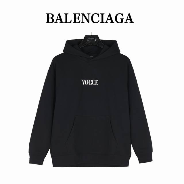 Balenciaga巴黎世家 X Vogue 联名 后背灯塔数码印花连帽卫衣 面料：面料采用定制 克水洗毛圈棉面料 下垂感和面料硬挺度非常屌 水洗重工至极 质感