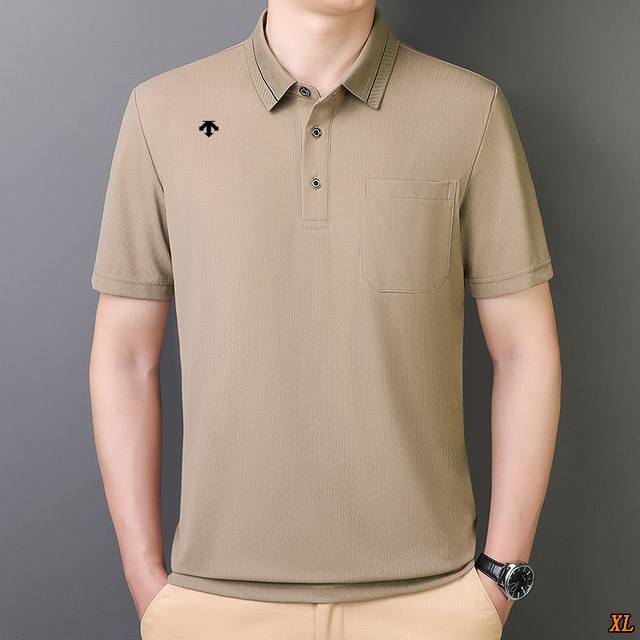 Descente迪桑特 独家实拍上新夏季高品质冰丝轻奢短袖T恤翻领Polo衫商务休闲上衣速干短袖，本季主打，货源充足，放心主推，高端品质，经典设计，做工出色，经