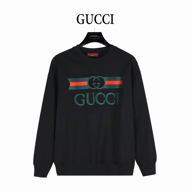 Gucci 古驰 25Fw 红绿腰带Logo刺绣圆领卫衣 官方同步 高版本 高品质 时尚个性 百搭潮流 纯原品质 原版面料 吊牌 领标 水洗麦 三标齐全 颜色：