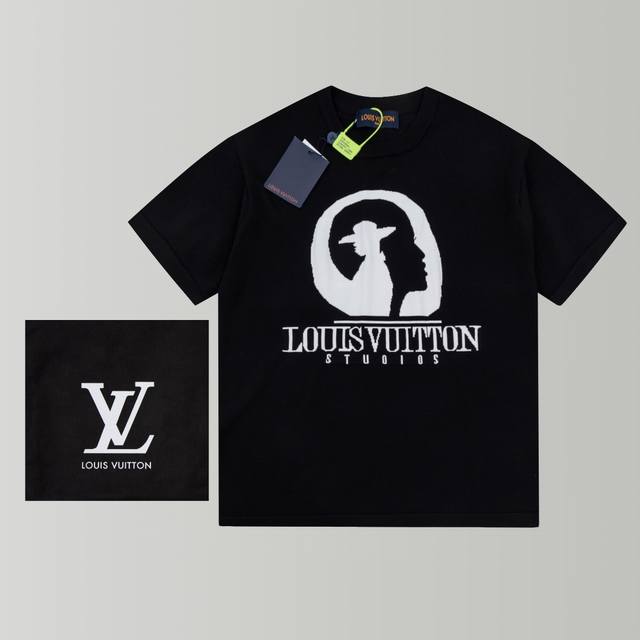 款号Z02码数Xs-S-M-L男女同款 Louis V*Fw24 Precoll Dl2 女生都爱的男款针织Tee 用14针德国进口机制造 袖口 衫脚采用密边处