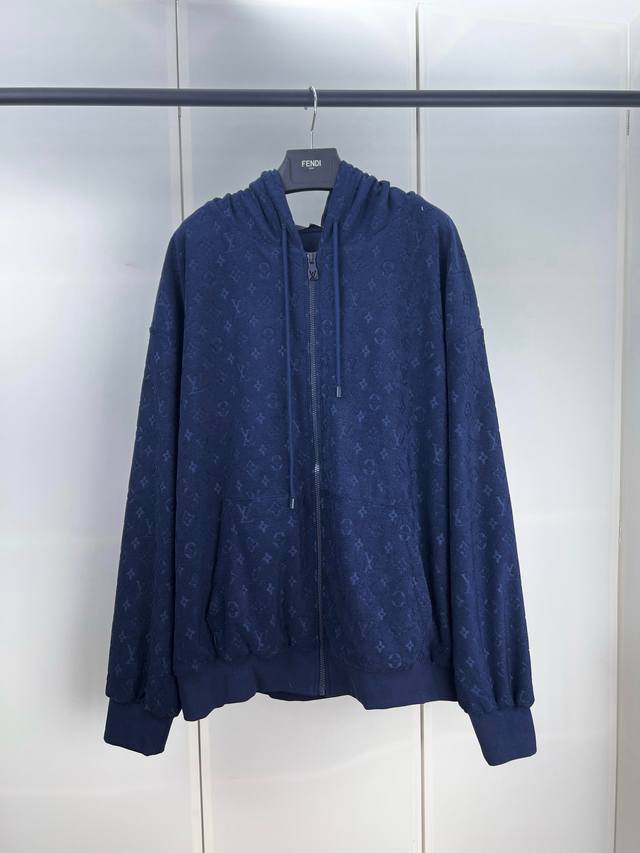 Lv路易老花毛巾拉链卫衣外套 S M L Xl