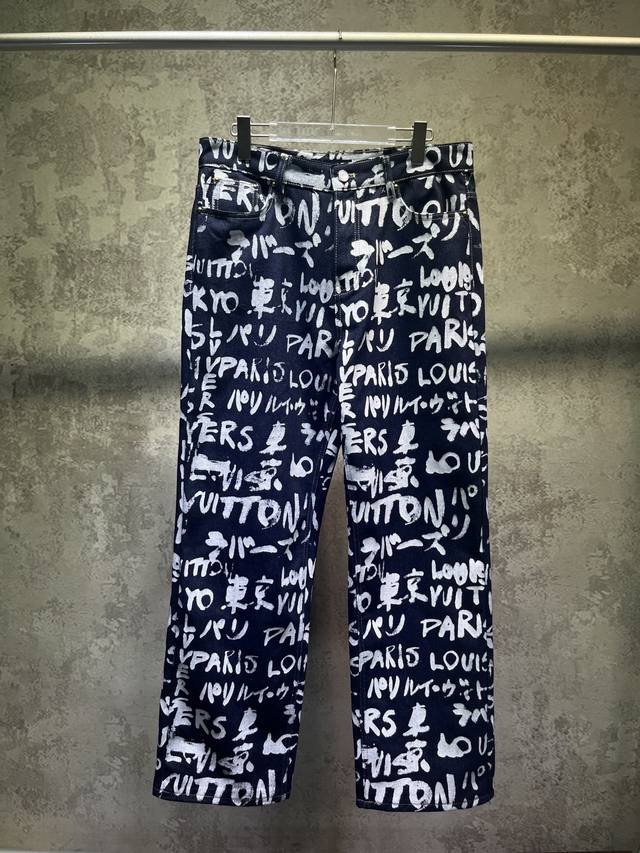 7619# Louis Vuitton X Nigo 联名款 Fw25 涂鸦 牛仔裤 码数: S M L Xl Louis Vuitton Fw秋冬秀款高订面料