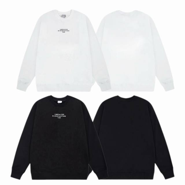 Dior 迪奥 2025Ss秋冬圆领卫衣经典印花 -面料：420G双股大毛圈卫衣，配套460G纯棉罗纹 原版面料 官方同款 男女同款 - 颜色：黑色 白色 -
