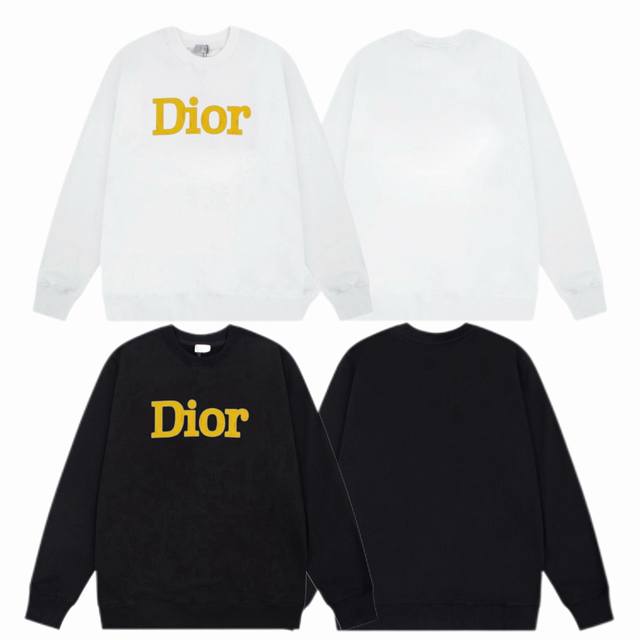 Dior 迪奥 2025Ss秋冬圆领卫衣经典印花 -面料：420G双股大毛圈卫衣，配套460G纯棉罗纹 原版面料 官方同款 男女同款 - 颜色：黑色 白色 -
