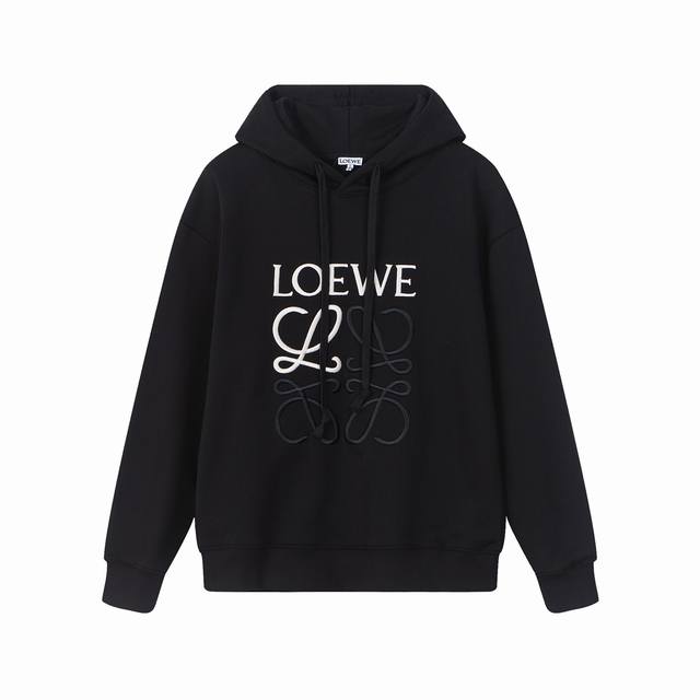 008款，高端定制，最高品质版本Loewe*家 绣花Logo帽衫卫衣，采用独家定制480G原版1:1双股双纱纯棉面料，定织定染同缸无色差罗纹，定制1:1辅料，三