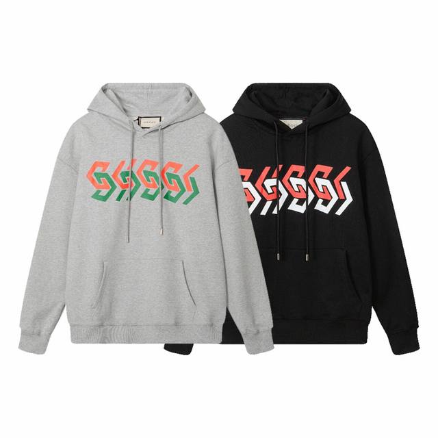 719款，高端定制，最高品质版本Gu*家Logo印花帽衫，采用独家定制480G原版1:1双股双纱纯棉面料，定织定染同缸无色差罗纹，定制1:1辅料，三标齐全，Ov