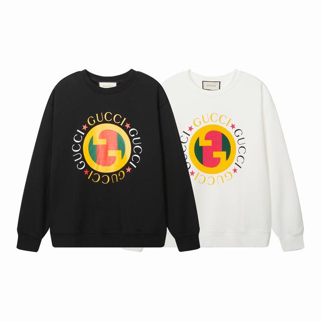 704款，高端定制，最高品质版本Gu*家新款Logo印花圆领卫衣，采用独家定制480G原版1:1双股双纱纯棉面料，定织定染同缸无色差罗纹，定制1:1辅料，三标齐