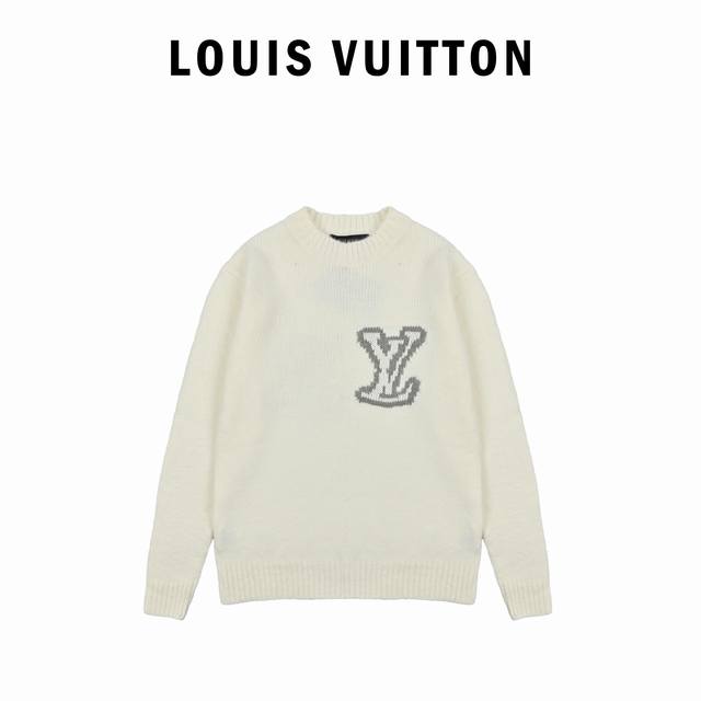 Louis Vuitton路易威登25Ss 镜像Logo嵌花毛衣 原10,800购入，25年新配色，定织定染绵羊毛55% 牦牛毛21% 锦纶20% 氨纶4%羊毛