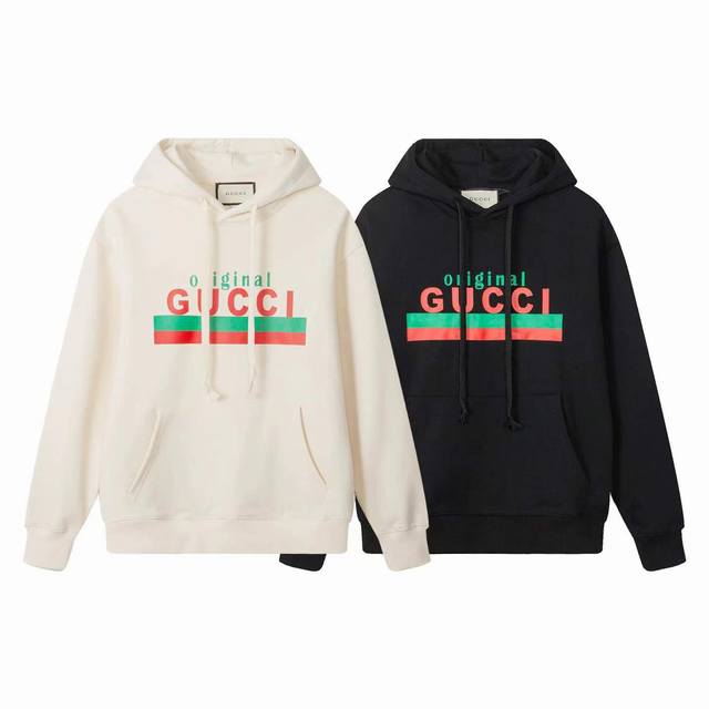 720款，高端定制，最高品质版本Gu*家Logo印花帽衫，采用独家定制480G原版1:1双股双纱纯棉面料，定织定染同缸无色差罗纹，定制1:1辅料，三标齐全，Ov