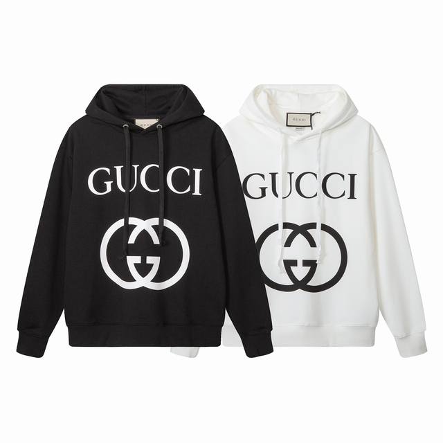 712款，高端定制，最高品质版本Gu*家印花Logo帽衫卫衣，采用独家定制480G原版1:1双股双纱纯棉面料，定织定染同缸无色差罗纹，定制1:1辅料，三标齐全，