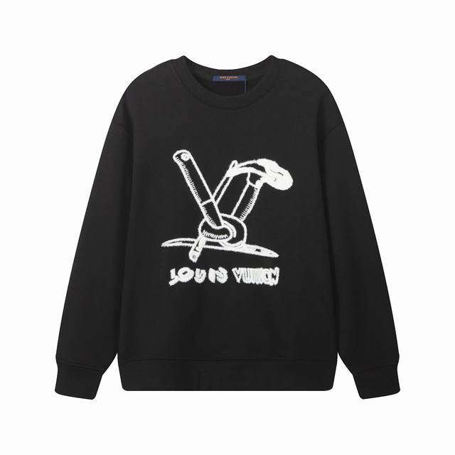 501款，高端定制，最高品质版本L V 新款毛巾绣Logo刺绣卫衣，对版刺绣，采用独家定制480G原版1:1双股双纱纯棉面料，定织定染同缸无色差罗纹，定制1:1