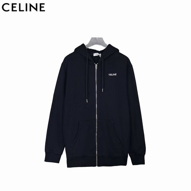 Celine 赛琳Ce 基础字母拉链连帽卫衣外套 与巴黎世家风格不同的是Ce这个品牌的面料不会追求克重和厚度，这款是23春夏的外套所以面料克重会比较低，上身不会