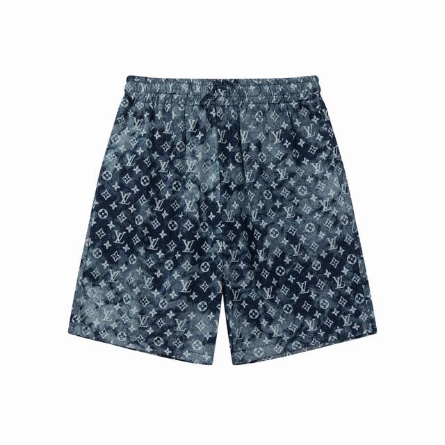 Lv 夏季新款 Sottfrunk系列 男女同款 提花牛仔短裤五分裤 颜色：蓝 尺码：Xs-L