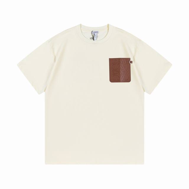 Loe 春夏新款 定制260G双纱纯棉面料 定制Logo皮标 男女同款 短袖T恤 颜色：黑 白 尺码：Xs-L