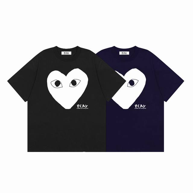 Cdg T-Shirt 大白爱心川久保玲Play刺绣爱心短袖 颜色： 白色 黑色 藏蓝色 尺码：M L Xl Xxl 价格P： 三标齐 款号：Cj39