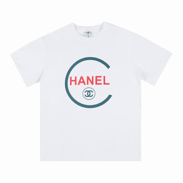 顶级版本 区别通货 Chanel 香奈儿 23Ss标志性印花T恤短袖 300G面料高品质高版本 超级标志性品牌Logo印花图案 原版印花一比一复刻，采用进口原浆