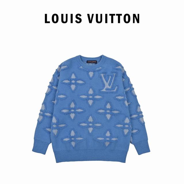 Louis Vuitton 路易威登 24Fw 提花四叶草Logo圆领毛衣 Louisvuitton秋冬新款凹凸提花嵌花字母毛衣年度最高逼格神级单品这款圆领毛衣