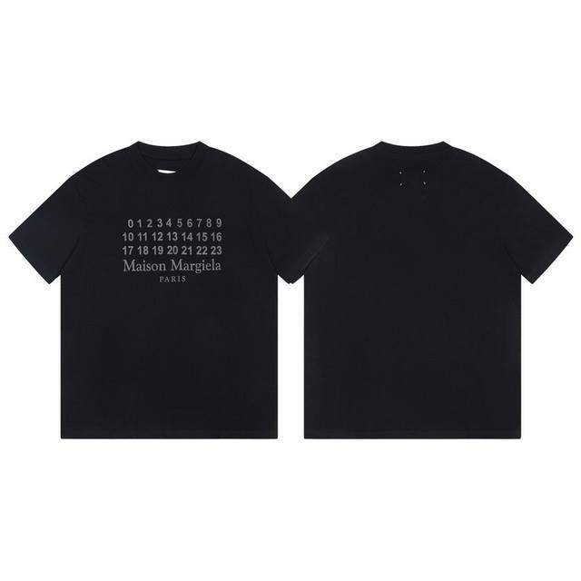2027# #高版本Maison Margiela马吉拉25年新款隐形数字字母印花短袖T恤 工艺：印花 全套包装！重磅纯棉面料，配套350G螺纹，不易变形 对版