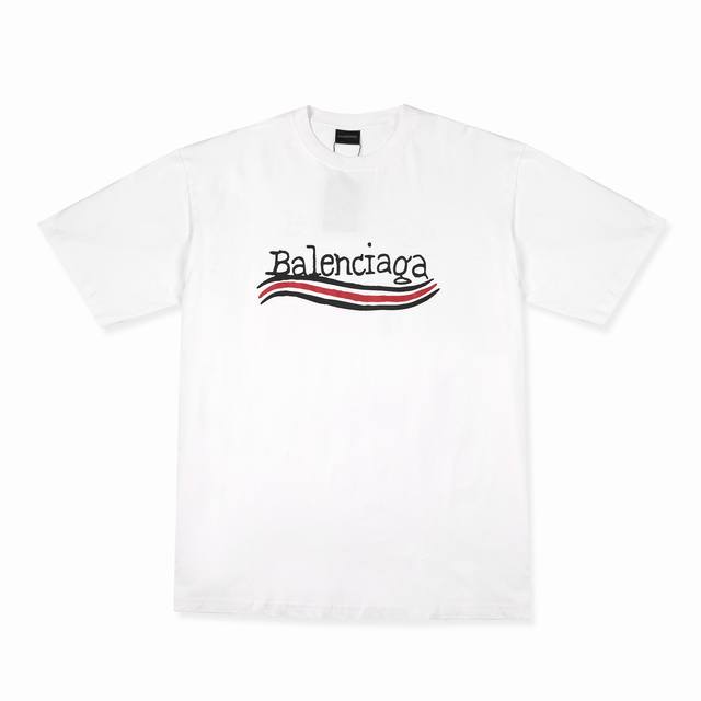 Balenc#Aga 巴黎新款可乐涂鸦磨烂T恤 顶级印花工艺、原版开发、 面料、罗纹定织定染无色差、手工磨破做工精细、顶级复刻还原 原版品质 男女同款 宽松型