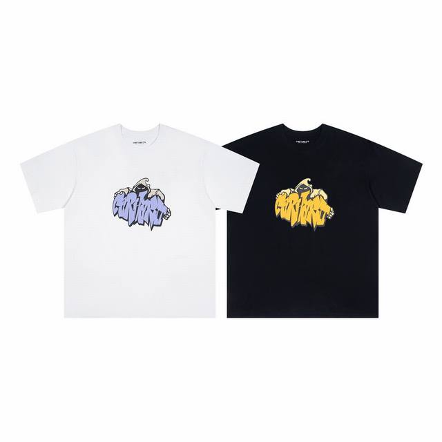 4030# Carhartt Wip 卡哈特 25Ss官网同步发售新款魔鬼印花男女同款短袖T恤 颜色：黑 白 码数：S M L Xl 面料：纯棉潮牌双纱260克