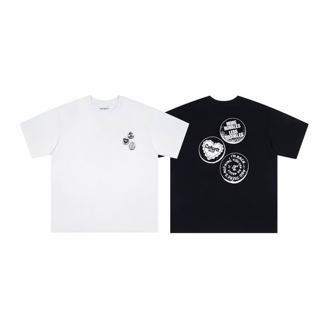 4019# Carhartt Wip 卡哈特 25Ss官网前后印花男女同款 颜色：黑 白 码数：S M L Xl 面料：纯棉潮牌双纱260克