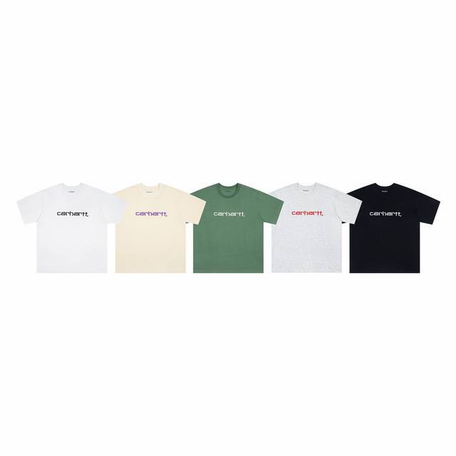 4010# Carhartt Wip 卡哈特 经典款卡哈特Logo字母刺绣短袖 颜色：黑 白 杏 绿 灰 码数：S M L Xl 面料：纯棉潮牌双纱260克