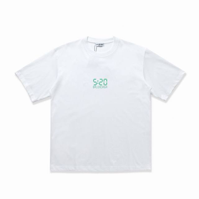 Balenc#Aga 巴黎520荧光粉夜光Logo T恤 顶级印花工艺、原版开发、 面料、罗纹定织定染无色差、做工精细、顶级复刻还原 原版品质 男女同款 宽松型