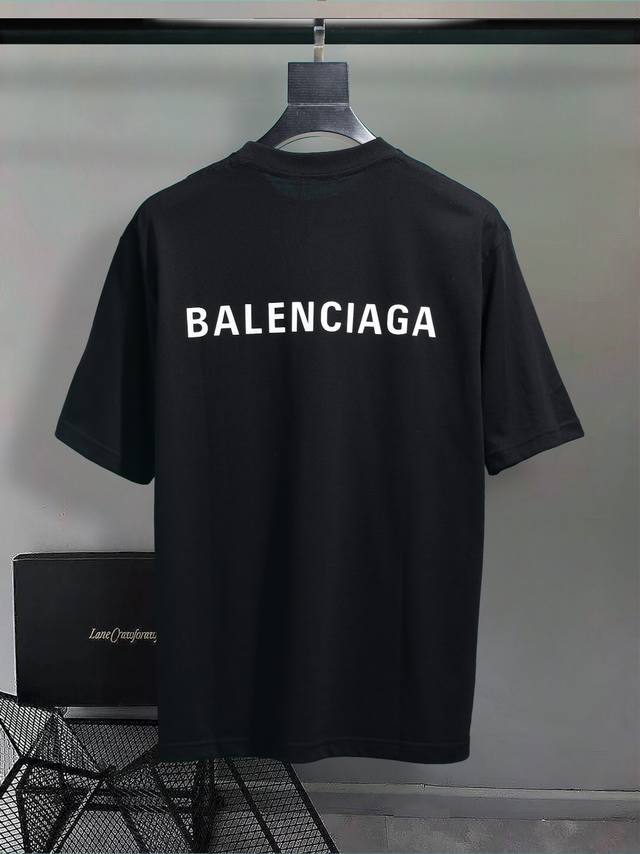 Balenc#Aga 巴黎新款前后印字母 T恤 顶级印花工艺、原版开发、 面料、罗纹定织定染无色差、做工精细、顶级复刻还原 原版品质 32S260G双纱精梳棉布