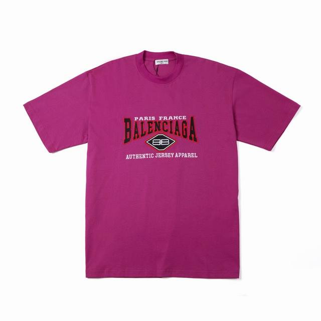 Balenc#Aga 巴黎新款大Logo 红色刺绣英文字母T恤 顶级刺绣工艺、原版开发、 面料、罗纹定织定染无色差、做工精细、顶级复刻还原 原版品质 32S26