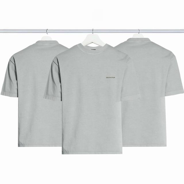 巴黎世家 Balenciaga双B胸前刺绣短袖 经典前后Logo绣花 进口绣花机万针刺绣 细节满满 32S240G双纱精梳棉布料 大货三标齐+码数贴＋带Logo