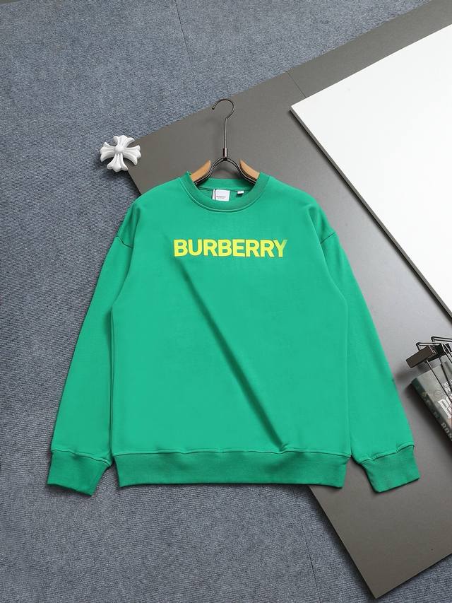 Bq Burberry 巴宝莉 Logo经典单排字母 Tb标识印花 精致升级，灵感源自八十年代复古 原版面料 官方同款 圆领卫衣 定制420克同缸染面料 手感非