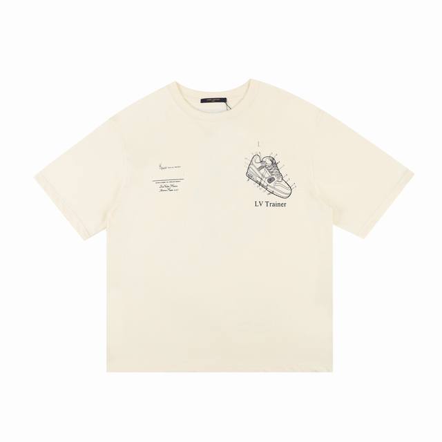 Louis Vuitton Trainers工坊学员 Uniform 短袖T恤 面料采用280克纯棉双纱面料 -23春夏新款路易威登 Trainers球鞋解构风