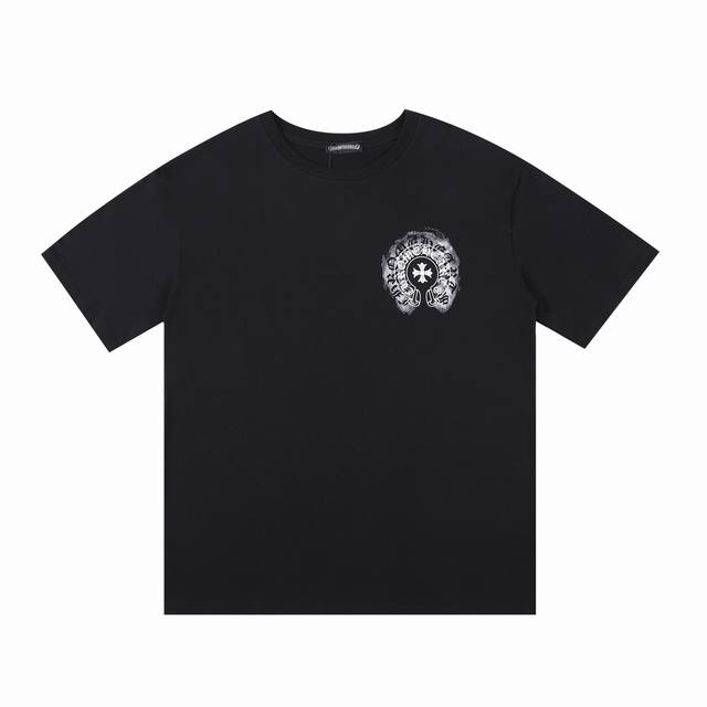 Chrome Hearts Ch克罗心经典马蹄渐变短袖 面料采用280克纯棉双纱面料 -情侣款Oversize宽松版型质感细节满满的王炸短袖 市场最高版本不挑年