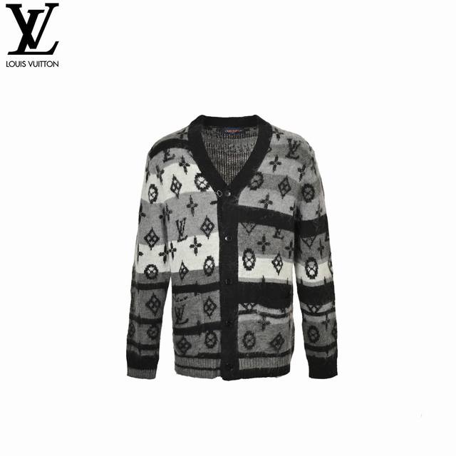 Louis Vuitton 路易威登 24Fw Monogram老花马海毛开衫毛衣 面料采用30%马海毛+30%羊毛+涤纶混纺 细腻柔软 毛茸茸的马海毛特别有温