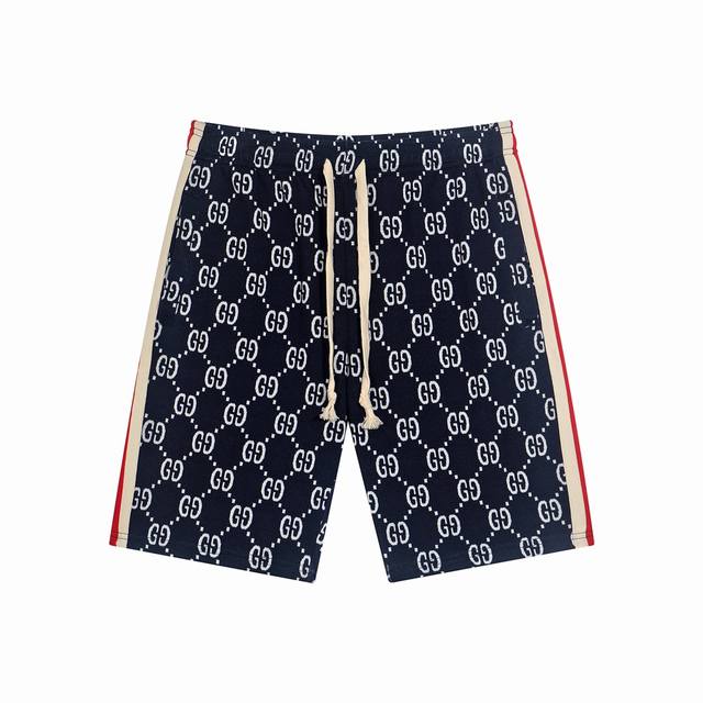 高端品质，独家定制，Gucci 春夏经典提花字母短裤，采用高克重定制原版面料，1-1工艺，区别市场版本。 Size：Xs S M L