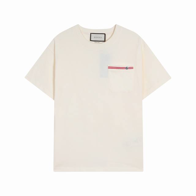 747高端品质，独家定制，Gucci 卡哇伊系列字母Logo圆领短袖，采用定织定染高克重原版面料，洗水完高达280G纯棉面料，螺纹增加到2.7不变形。，1-1工