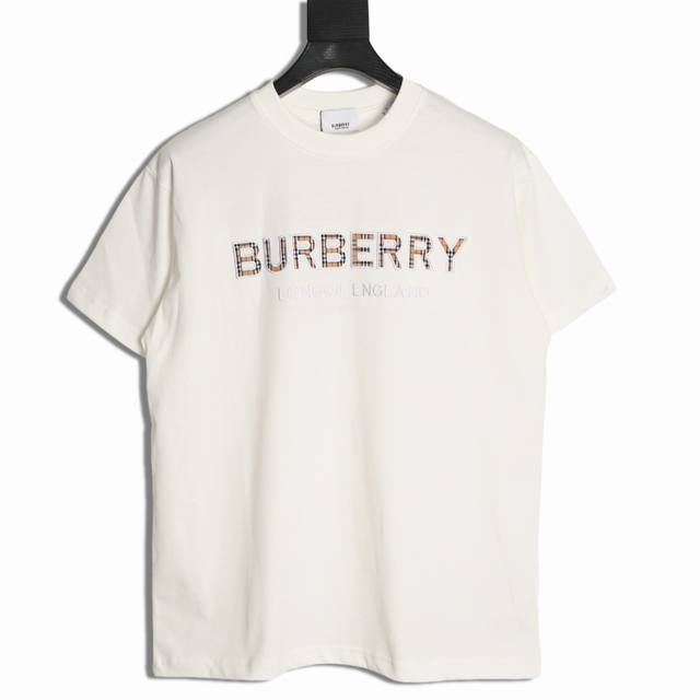 Burberry 巴宝莉 25Ss 格子字母短袖T恤 定制 克全棉双纱硬挺面料 布面干净 布纹清晰 手感非常细腻扎实 更加力挺 舒适透气不易变形不易褶皱 1×1