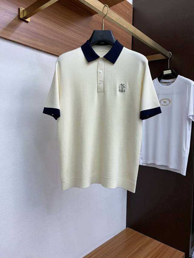 Bc 家族男士高端简约翻领加厚针织毛衣短袖 ，香港洋行渠道货，纯正血统品质，25年秋冬 新款，经典王牌系列！ 高端奢华且白金级的一款经典基础款T恤，通体的设计完