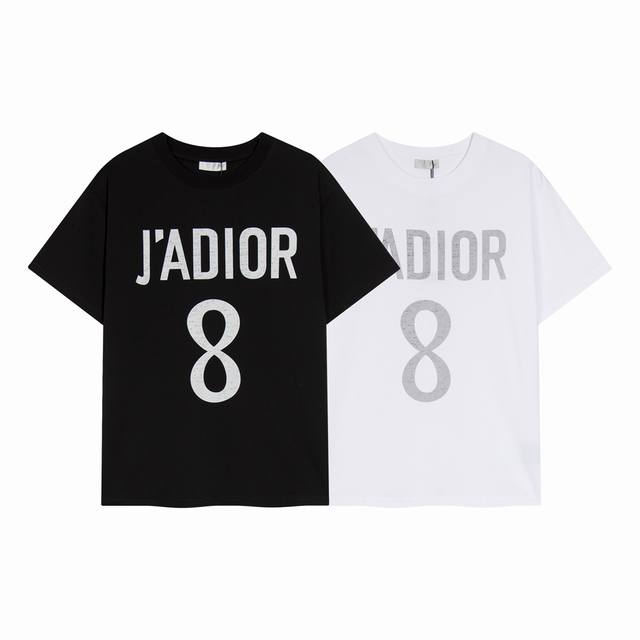 高端品质，独家定制，Dior 迪奥J'adior8系列圆领短袖，采用定织定染高克重原版面料，洗水完高达280G纯棉面料，螺纹增加到2.7不变形。，1-1工艺制作