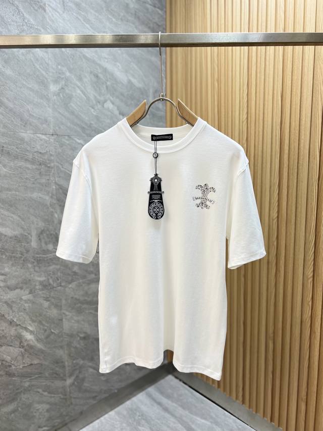 Ch 克罗心 2025春夏新品 三标齐全 圆领丝光棉短袖T恤 好货不用过多介绍 看细节 专柜码数：M-Xxxl 175 140建议L