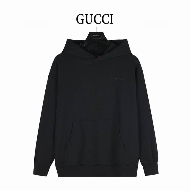 Gucci 古驰 25Fw 暗纹字母Logo刺绣小标连帽卫衣 官方同步 高版本 高品质 时尚个性 百搭潮流 纯原品质 原版面料 吊牌 领标 水洗麦 三标齐全 颜