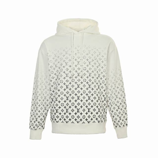 Louis Vuitton 路易威登 25Fw 老花渐变印花连帽卫衣 采用480克纯棉双纱鱼鳞毛圈面料 面部无尘烧毛工艺 底部吸毛 环保活性染 手工丝网环保水浆