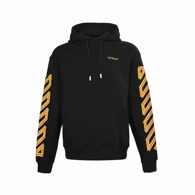Off White Co Virgil 25Ss 皮尺数字箭头印花连帽卫衣 定织定染400G毛圈全棉面料 布面丝滑质感 超大帽型 大廓形 大落肩 成衣水洗预缩处