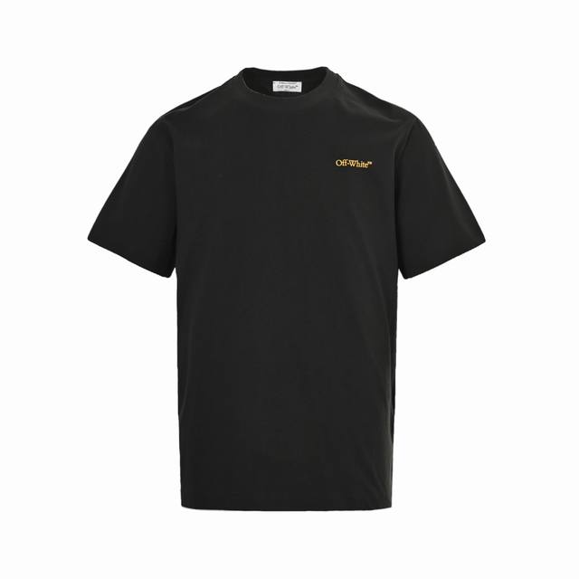 Off White Co Virgil 25Ss 皮尺数字箭头印花短袖 所有面料以及螺纹均为订织定染 所有面料颜色均经过色卡比对定染面料 复古印花水洗做旧短袖