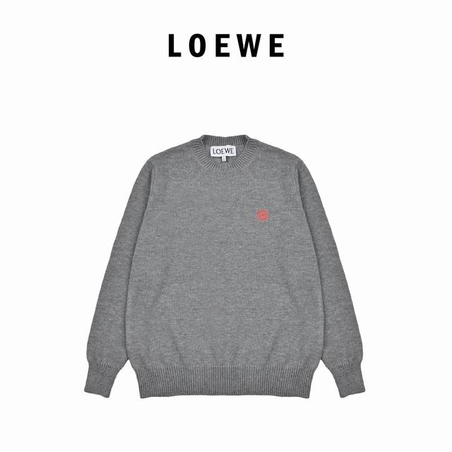 Loewe罗意威22Fw 胸前字母提花Logo圆领毛衣 原版打版，定染沙纱线，羊毛材质，嵌花工艺，定制全套辅料。 货号1025220003 Size：S-L