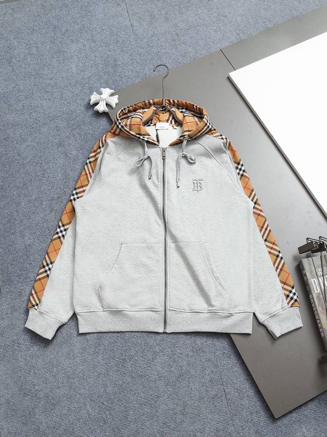 巴宝莉 Burberry Burberry 巴宝莉 格子拼接工艺 大Logo经典精致升级，灵感源自八十年代复古 原版面料 官方同款 连帽卫衣 定制450克同缸染