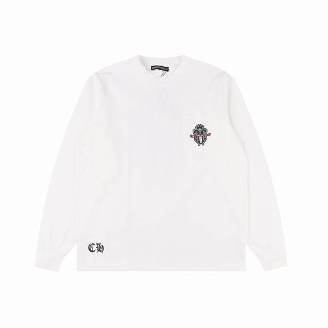 Chrome Hearts 克罗心绿色大宝剑印花长袖 秋冬王炸整体上身特彰显时尚和个性，情侣一起穿更是炸街王牌推荐T恤 颜色：黑色 白色 尺码：Xs-L