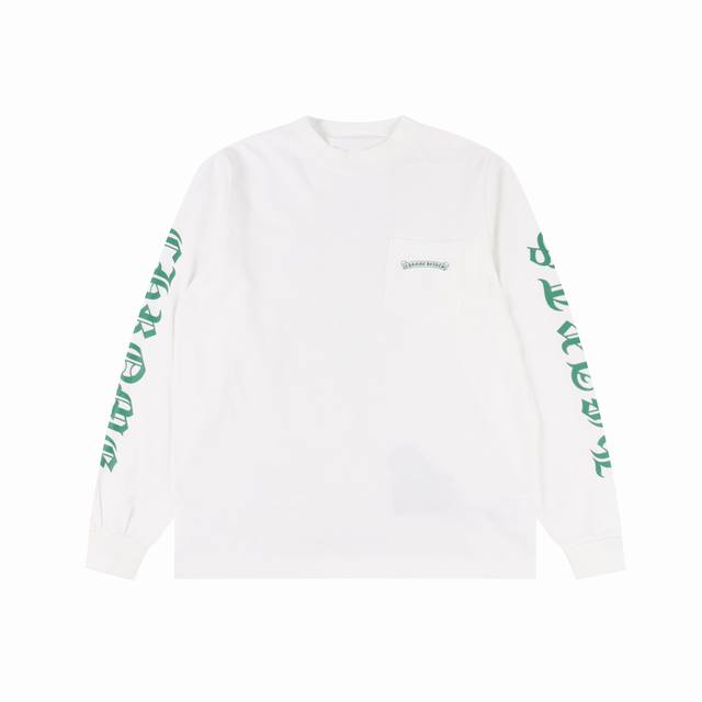 Chrome Hearts 克罗心绿色十字架幻影印花长袖 秋冬王炸整体上身特彰显时尚和个性，情侣一起穿更是炸街王牌推荐T恤 颜色：黑色 白色 尺码：Xs-L